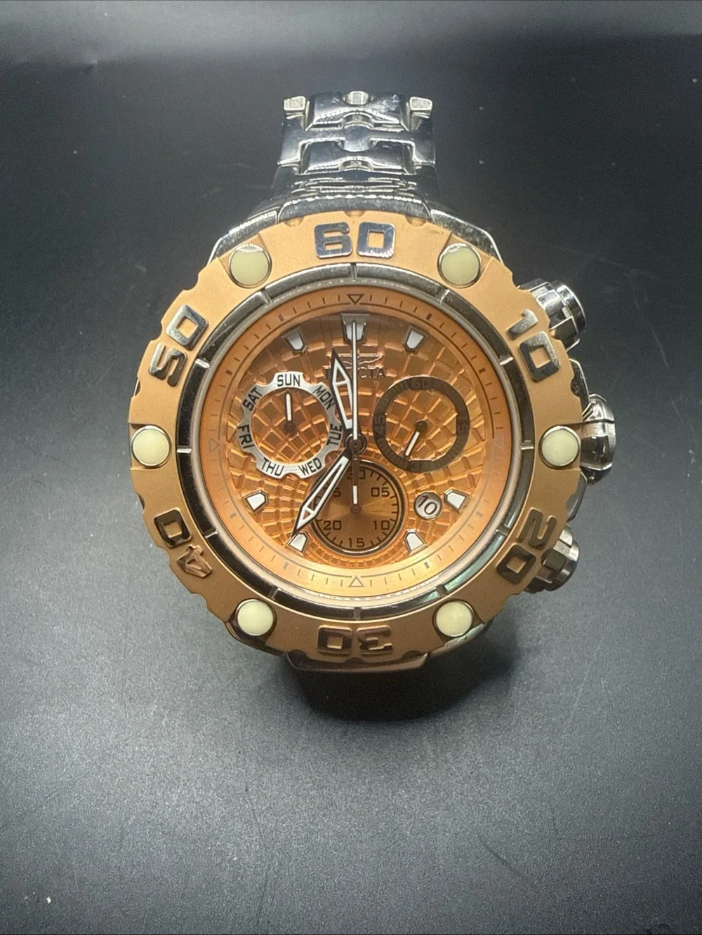 Invicta Excursion watch 31617 Model  New Battery! Goldtone
